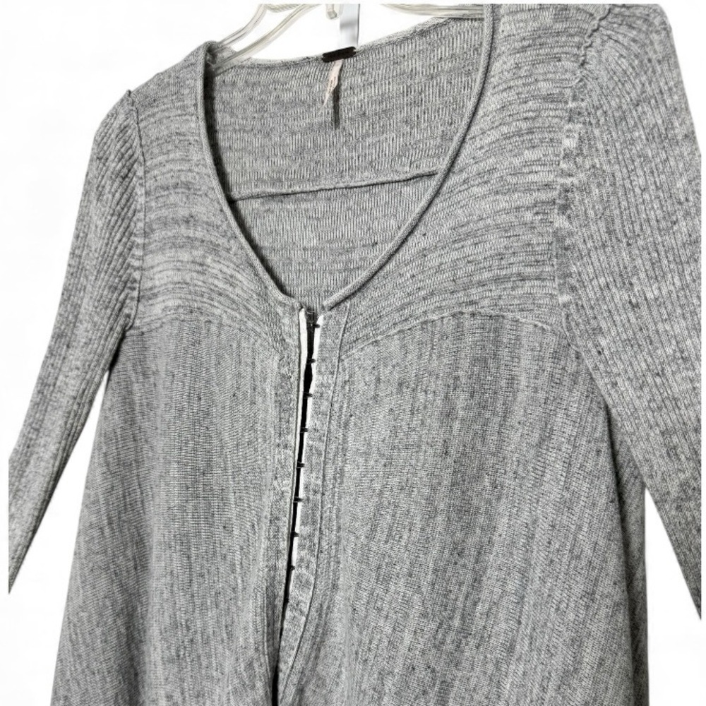 Clearance! Free People Never Again Cardigan Gray Ribbed Asym Hem Small